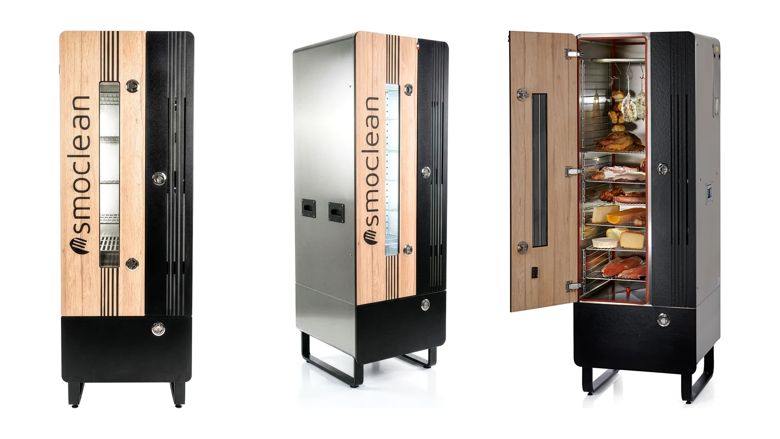 Fumoir Smoclean 2026 vu de face, de profil et porte ouverte